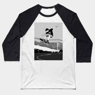 Skateboarder Getting Air Baseball T-Shirt